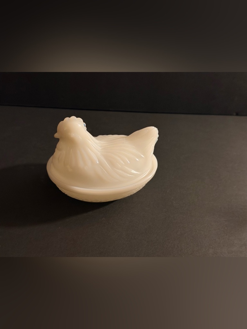 Milk Glass Hen on Nest Candy Dish
